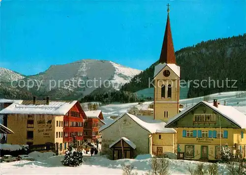 Steibis Dorfpartie mit Kirche Kat. Oberstaufen