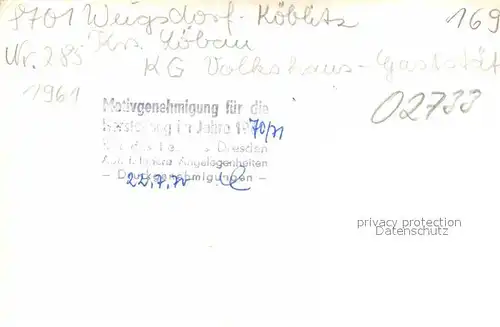 Weigsdorf Cunewalde Volkshaus Gaststaette