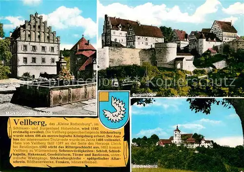 Vellberg Burganlage Stoeckenburg Marktbrunnen Schloss Kat. Vellberg