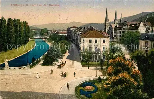 Freiburg Breisgau Partie an der Dreisam Kat. Freiburg im Breisgau