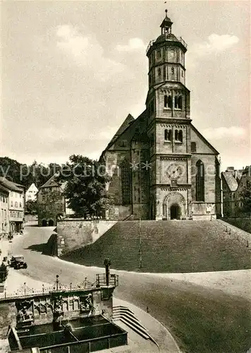 Schwaebisch Hall Michaeliskirche Brunnen Kat. Schwaebisch Hall