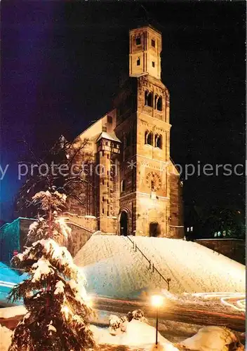 Schwaebisch Hall Sankt Michaeliskirche Winter Abend Weihnachtszeit Kat. Schwaebisch Hall