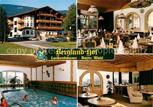 Lackenhaeuser Niederbayern Hotel Restaurant Bergland Hof Gastraum Hallenbad Kat. Neureichenau