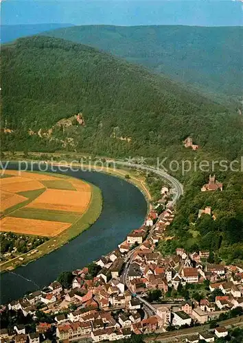 Neckarsteinach Fliegeraufnahme Neckarpartie Vierburgenstadt Kat. Neckarsteinach