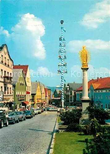 Waldkirchen Niederbayern Stadtplatz Mariensaeule Maibaum Kat. Waldkirchen