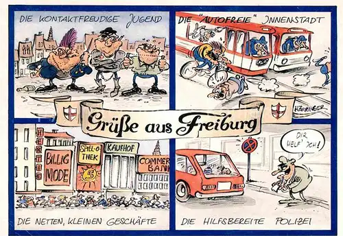 Freiburg Breisgau Karikaturen Kat. Freiburg im Breisgau