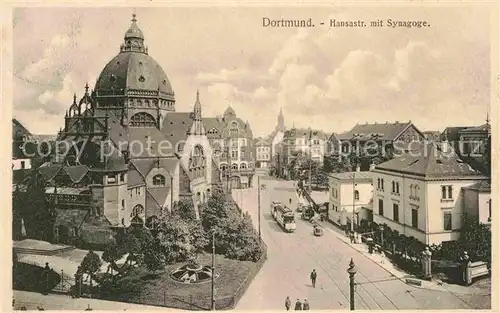 Dortmund Hansastrasse mit Synagoge Kat. Dortmund