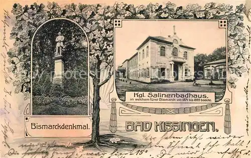 Bad Kissingen Salinenbadhaus Bismarckdenkmal Kat. Bad Kissingen