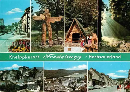 Fredeburg Schmallenberg Strassenpartie Dreibuchen Wegweiser Huette Brunnen Panorama