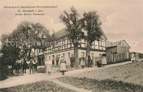 Krumhermsdorf Neuhaeusern Gustav Michels Restaurant Kat. Krumhermsdorf Neustadt