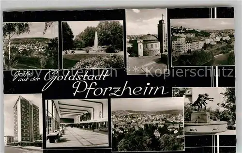 Pforzheim Teilansichten von der Goldstadt Pforte des Schwarzwaldes Bromsilber Kat. Pforzheim