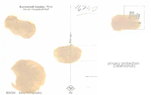 Landau Pfalz Neuer Hauptbahnhof Kat. Landau in der Pfalz