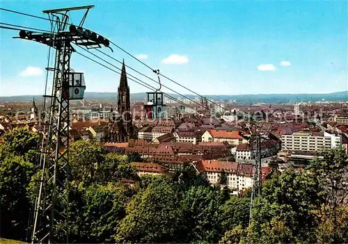 Freiburg Breisgau Schlossbergseilbahn Blick vom Dattler Kat. Freiburg im Breisgau