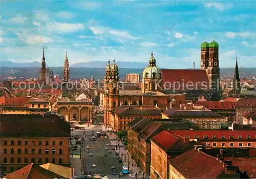 Muenchen Blick auf die Tuerme der Stadt Kat. Muenchen