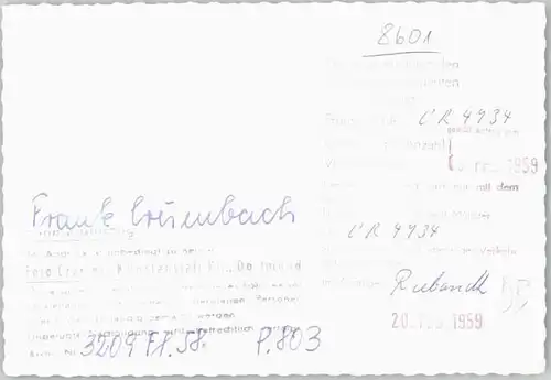 Fraenkisch-Crumbach Fliegeraufnahme * 1959 / Fraenkisch-Crumbach /Odenwaldkreis LKR