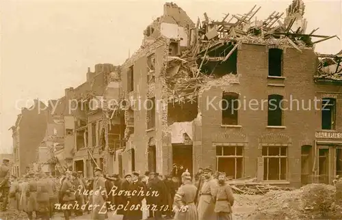 Lille Nord Rue de Ronchin nach der Explosion Kat. Lille