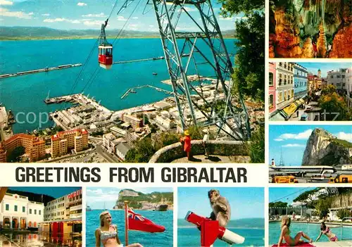 Gibraltar Luftseilbahn Affe Flughafen Kat. Gibraltar