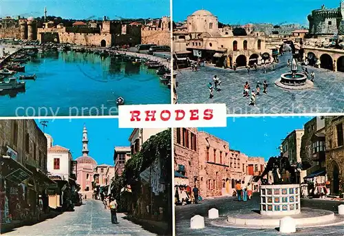 Rhodes Rhodos Greece Altstadtpartien Hafen Kat. Rhodes