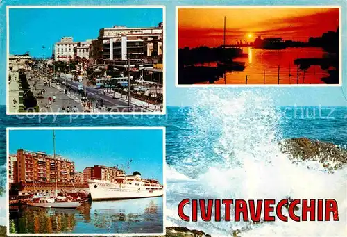 Civitavecchia Hafen Dampfer Strassenansicht  Kat. Civitavecchia