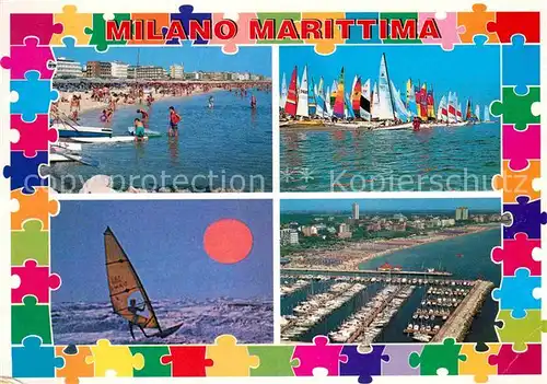 Milano Marittima Fliegeraufnahme Hafen Segelboot  Kat. Cervia