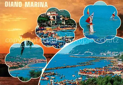 Diano Marina Segelboot Strand  Kat. Italien