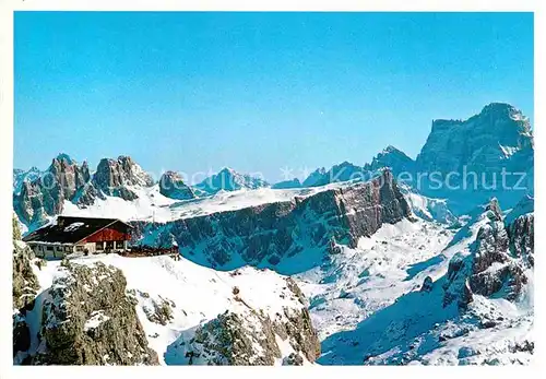 Cortina d Ampezzo Lagazuoihuette mit Croda da Lago und Monte Pelmo Kat. Cortina d Ampezzo