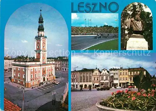 Leszno Rennbahn Kirche Teilansicht  Kat. Lissa Posen