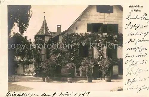 Riehen Buergermeister Wettsteinhaus Kat. Riehen