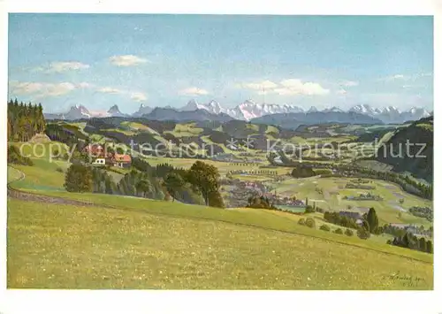 Emmental Region Oberemmental mit Berner Alpen Blick vom Ramisberg Kat. Hasle Burgdorf