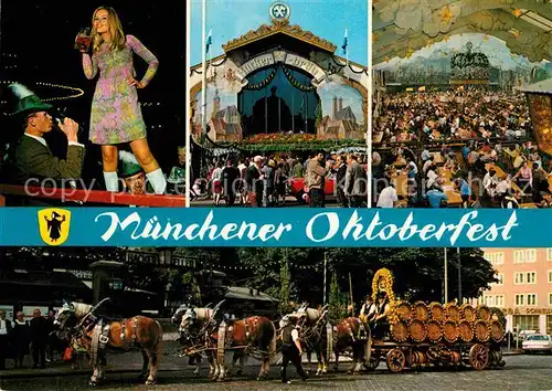 Oktoberfest Muenchen Brauerei Pferdegespann  Kat. Feiern und Feste