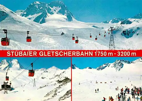 Seilbahn Stubaier Gletscherbahn Gletscherlift Schaufelspitze Kat. Bahnen