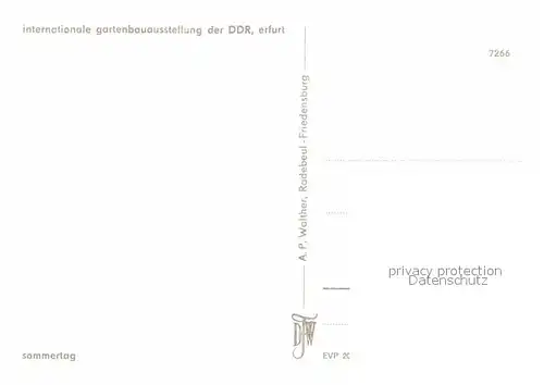 Gartenbauaustellung Erfurt Sommertag Kat. Expositions