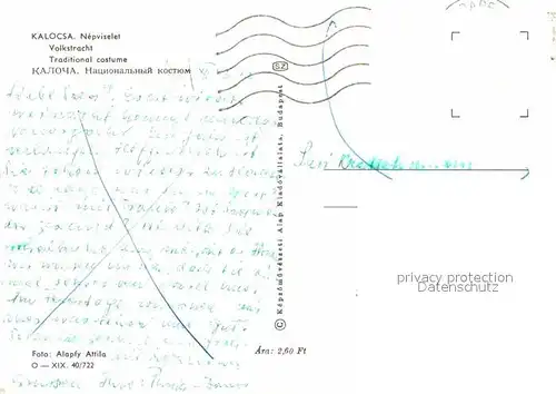 Trachten Ungarn Nepviselet Kalocsa  Kat. Trachten