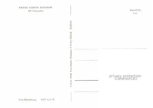 Motorschiffe MS Concordia Weisse Flotte Potsdam  Kat. Schiffe