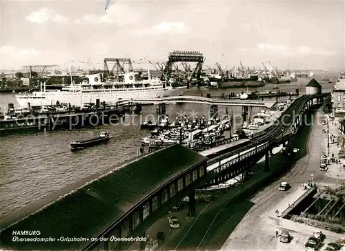 Hafenanlagen Hamburg ueberseedampfer Gripsholm ueberseebruecke  Kat. Schiffe