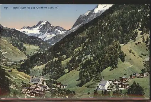 Binn Panorama mit Blick auf Ofenhorn Kat. Binn