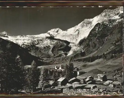 Saas Fee Blick auf Feegletscher und Gletscheralp Kat. Saas Fee