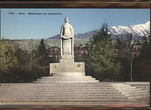 kk05853 Sion VS Monument Centenaire Kategorie. Sion Alte Ansichtskarten
