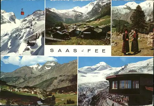 Saas Fee Panorama und Teilansichten Kat. Saas Fee