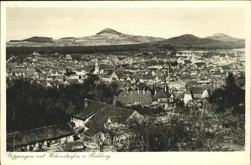 Goeppingen Panorama mit Hohenstaufen und Rechberg Kat. Goeppingen