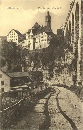 Rottweil Neckar Partie am Viadukt Kirche Kat. Rottweil