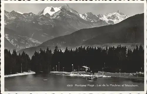 Montana VS Plage Lac de la Moubraz Weisshorn Kat. Montana