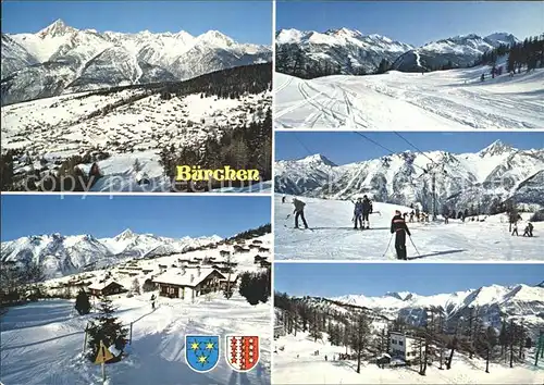 Buerchen Panorama mit Skigebiet Moosalp / Buerchen /Bz. Raron