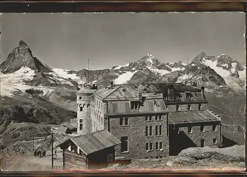 Zermatt VS Kulm Hotel Gornergrat mit Matterhorn Dent Blanche Gabelhorn Kat. Zermatt