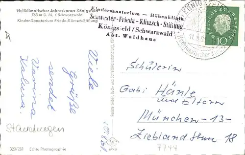 Koenigsfeld Schwarzwald Kindersanatorium / Koenigsfeld im Schwarzwald /Schwarzwald-Baar-Kreis LKR