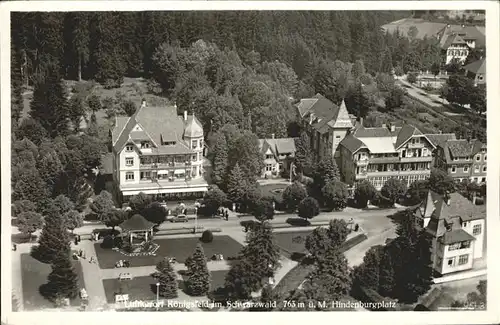 Koenigsfeld Schwarzwald Flugaufnahme Hindenburgplatz / Koenigsfeld im Schwarzwald /Schwarzwald-Baar-Kreis LKR