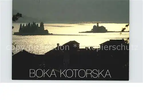 Perast Pogled na zaliv Boke Kotorske Bucht von Kotor Abendstimmung Kat. Montenegro