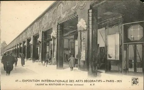 AK / Ansichtskarte Events Exposition Internationale des Arts Decoratifs Paris Galerie des Boutiques / Events /