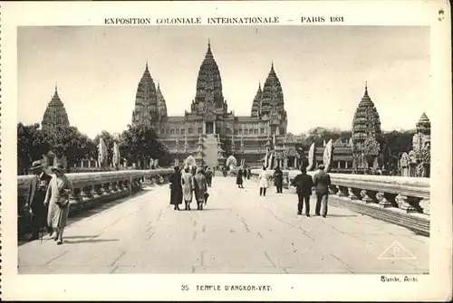 AK / Ansichtskarte Events Exposition Coloniale Internationale Paris Temple d'Angkor-Vat / Events /