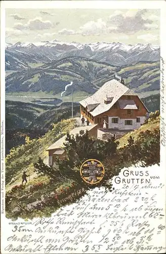 AK / Ansichtskarte Grutten Gruttenhuette Kuenstlerkarte Reschreiter Litho / Wildermieming /Innsbruck